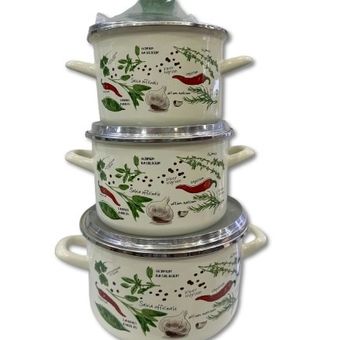 سرویس قابلمه لعابی 8 پارچه برند متروت طرح فلفل  کد 240