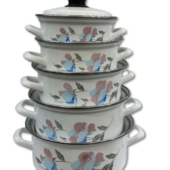 سرویس قابلمه لعابی  درب لعابی ساخت ترکیه 10 پارچه مدل YUVAM کد 244