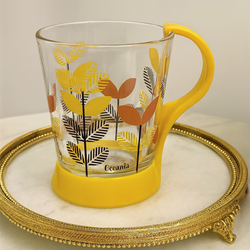 1دست 6 عددی لیوان دسته زرد 270 میل اوشن Oceania