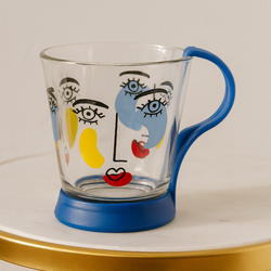 1دست 6 عددی لیوان دسته آبی270میل اوشن Oceania