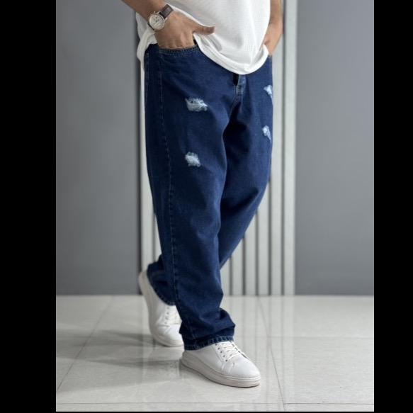 شلوار جین بگ آبی تیره