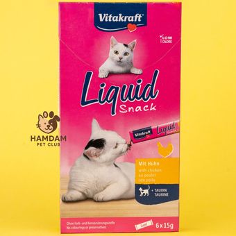 تشویقی مایع گربه ویتاکرافت مدل Liquid Snack با طعم مرغ(1 عددی)