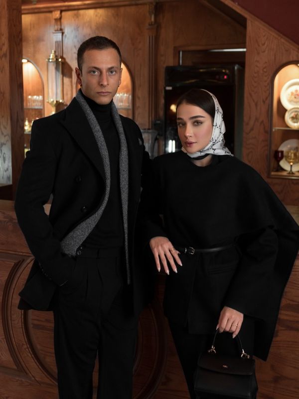 پالتو 6 دکمه یقه بلیزر جیب پالتویی مشکی o100