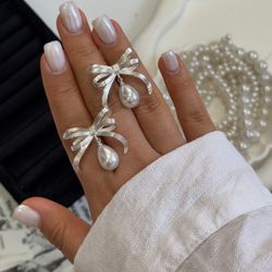 گوشواره پاپیون مرواریدی