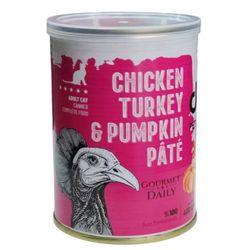 کنسرو پته دی پی اس گربه با طعم مرغ و بوقلمون و کدو حلوایی 4300 گرمی