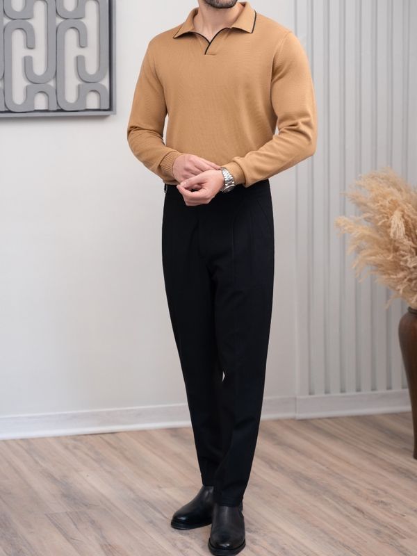 بافت یقه شکاری نسکافه ای sh403