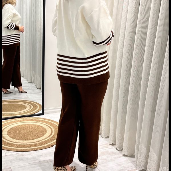 ست بلوزشلوار راه راه