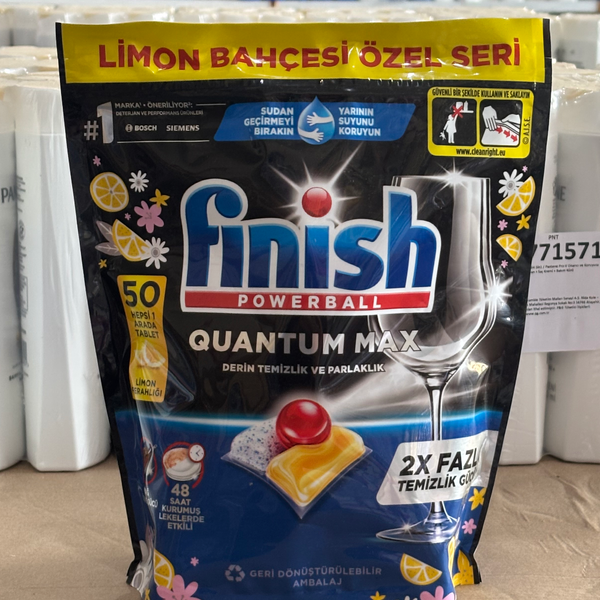 قرص ماشین ظرفشویی فینیش کوانتوم مکس رایحه باغ لیمو بسته 50 عددی Finish Quantum Max Lemon