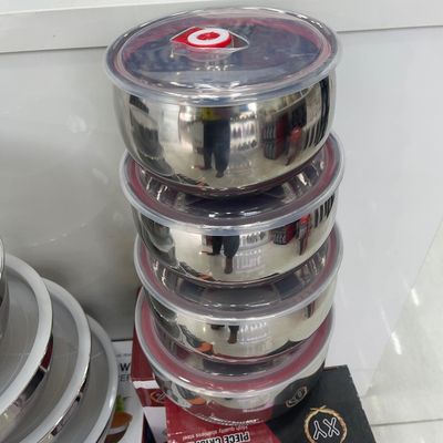 ظروف درب دار استیل 4 تکه