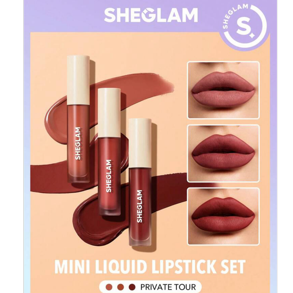 رژ لب مایع شیگلم Sheglam مدل Private Tour پک 3 عددی