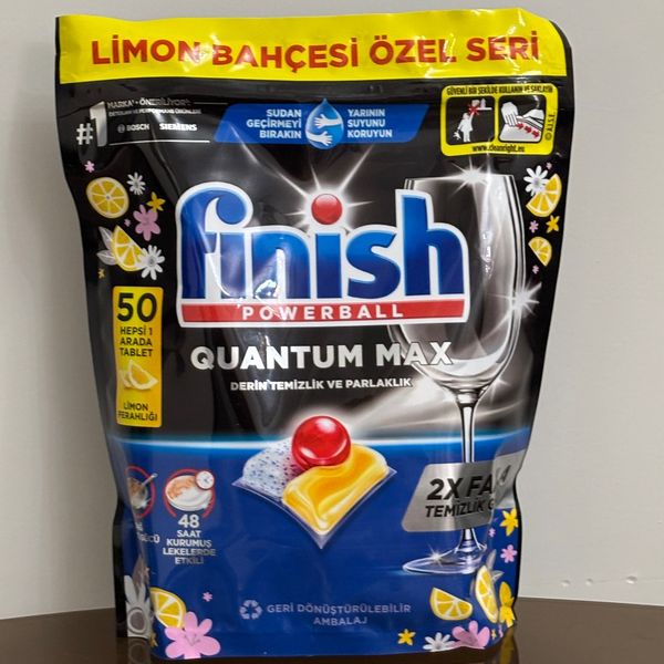 قرص ماشین ظرفشویی فینیش مدل کوانتوم مکس رایحه باغ لیمو بسته 50 عددی
