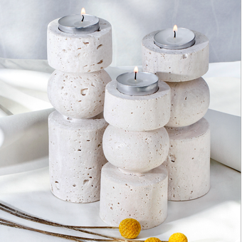 ست جاشمعی سنگی روزلند