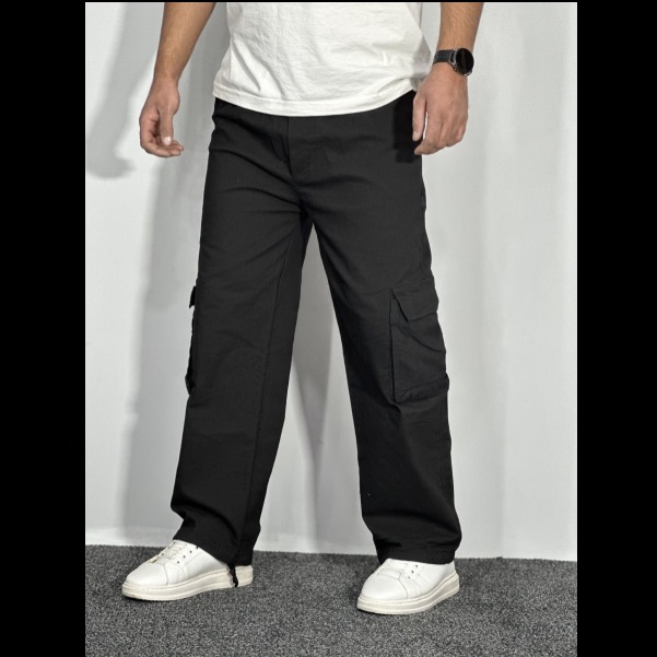 شلوار کارگو بگ کتان نیل