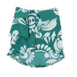 لباس سگ و گربه مدل آستین‌دار طرح هاوایی سبز گرمسیری