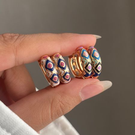 گوشواره میناکاری رنگی