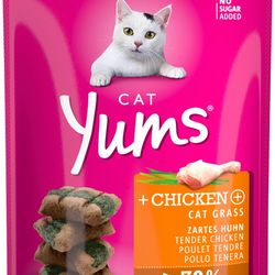 تشویقی گربه ویتاکرفت Vitakraft Cat Yums با مرغ و چمن گربه (Chicken & Cat Grass)