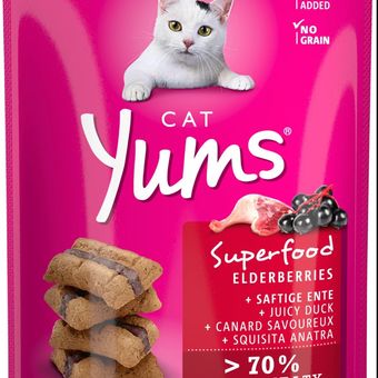 تشویقی گربه ویتاکرفت Vitakraft Cat Yums Superfood با اردک و آقطی (Duck & Elderberries)