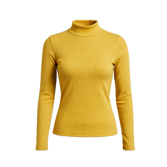بلوز آستین بلند زنانه پپا مدل Turtleneck رنگ  زرد