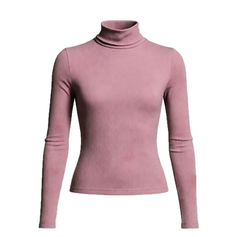 بلوز آستین بلند زنانه پپا مدل Turtleneck رنگ صورتی چرک