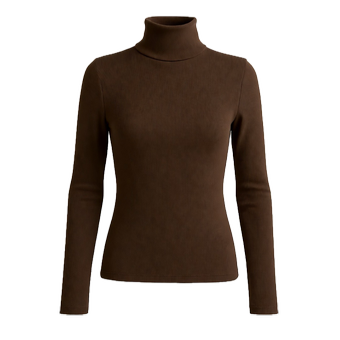 بلوز آستین بلند زنانه پپا مدل Turtleneck رنگ  قهوه ای