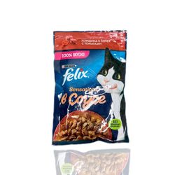 غذای گربه فلیکس با گوشت گاو در سس گوجهفرنگی