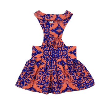 پیراهن پشت‌گردنی سگ و گربه نارنجی | لباس مجلسی دخترانه نژاد کوچک