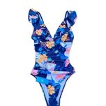 مایو یک تکه مونوکینی برند کاپشی cupshe مدل هاوایی سرمه ای