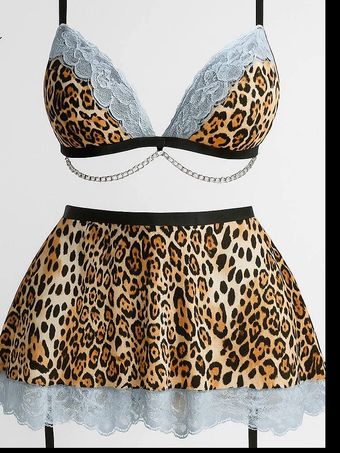 لباس خواب پلنگی جورابدار