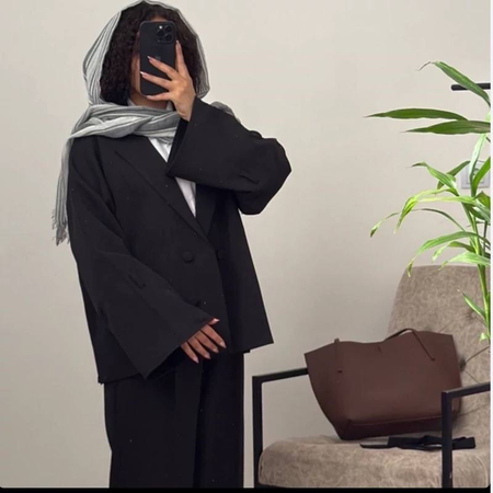 کت عروسکی آستین بنددار رنگ مشکی