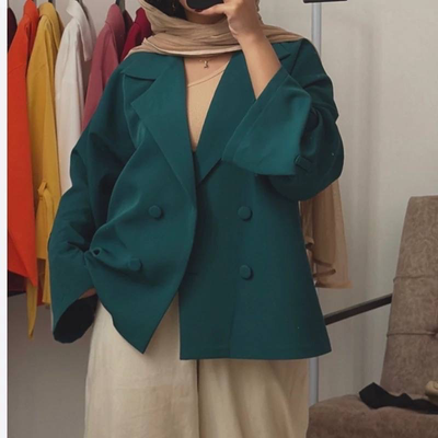 کت عروسکی آستین بنددار رنگ سبز کله غازی