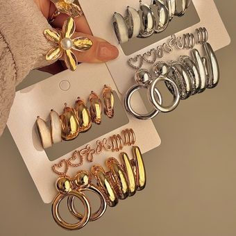 پک گوشواره حلقه ای سفید