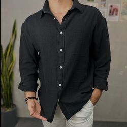 پیراهن لینن(لنین) مردانه آستین بلند
