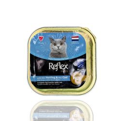 کنسرو پاته گربه رفلکس پلاس با طعم ماهی هرینگ و کاد