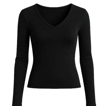 بلوز آستین بلند زنانه پپا مدل Vneck رنگ کشکی