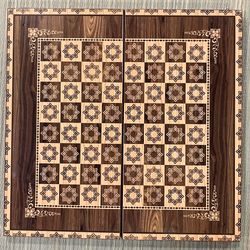 تخته نرد روکش چوب طرح دایره کوچک