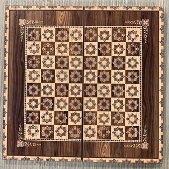 تخته نرد روکش چوب طرح دایره کوچک