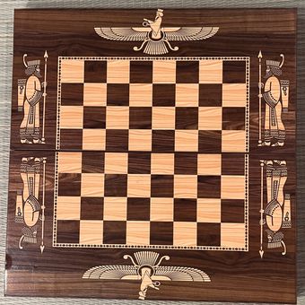 تخته نرد روکش چوب طرح فروهر کوچک