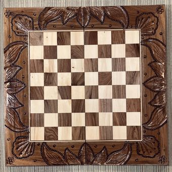تخته نرد چوب گردو مارس معرق طرح‌ خورشیدی