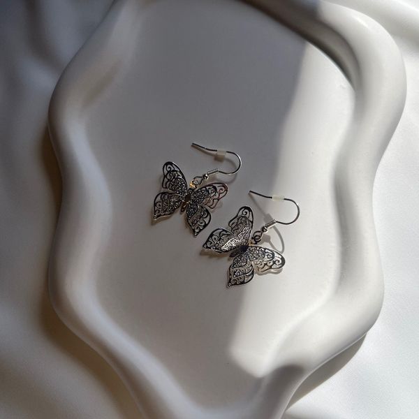 گوشواره پروانه ای سیلور