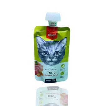 تشویقی مایع گربه وانپی با طعم تن ماهی، مرغ و هویج