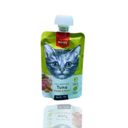 تشویقی مایع گربه وانپی با طعم تن ماهی، مرغ و هویج