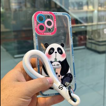قاب طرح عروسکی پاندا همراه با بند مناسب برای iphone 13 pro max