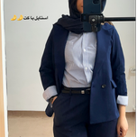 شومیز راه راه آبی مینا