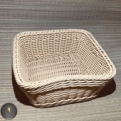 سبد سبزی پلاستیک بافت مربع رنگ کرمی