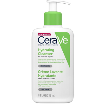 ژل شستشو صورت سراوی CERAVE مدل HYDRATING CLEANSER مخصوص پوست نرمال تا خشک حجم  236ml