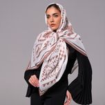 روسری طرح نقش پارسی رنگ کرم