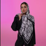 روسری طرح اسلیمی سفید و مشکی