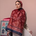روسری طرح نقش جاوید قرمز