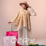 روسری طرح نقشینه زرد رنگ