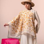 روسری طرح نقشینه زرد رنگ